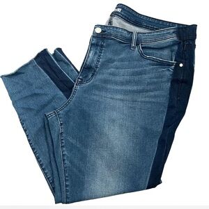 Evri Ankle Skinny Two-Tone Blue Denim Jeans